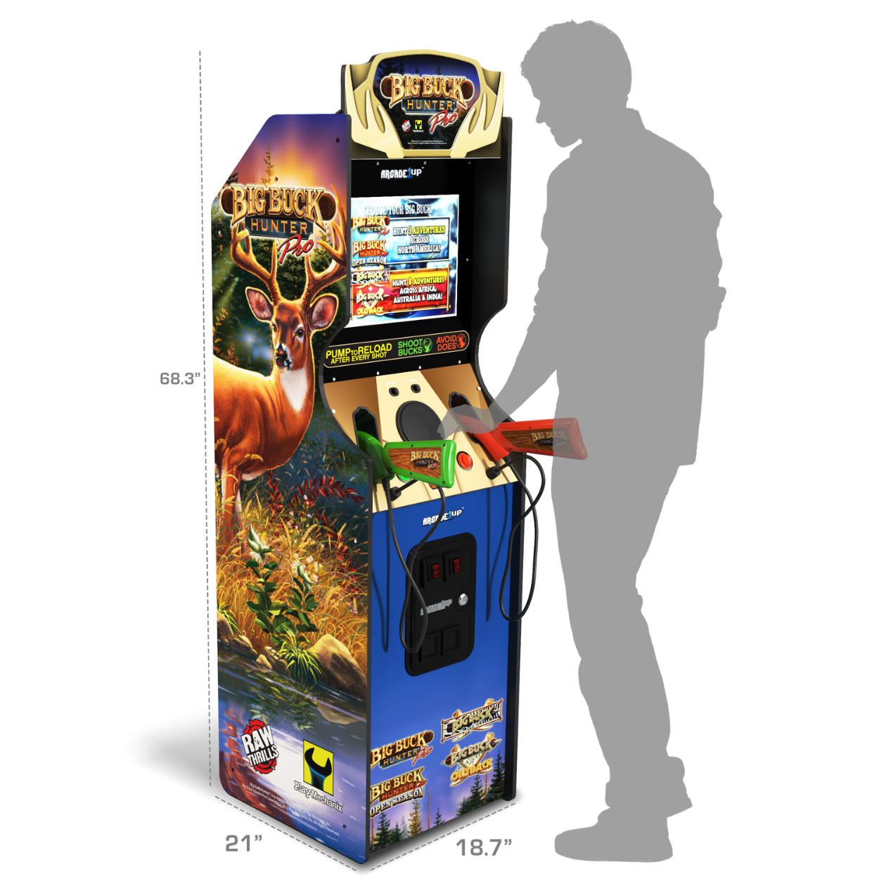 Arcade1up Big Buck Hunter Pro Deluxe Arcade Machine 4-in-1 Games