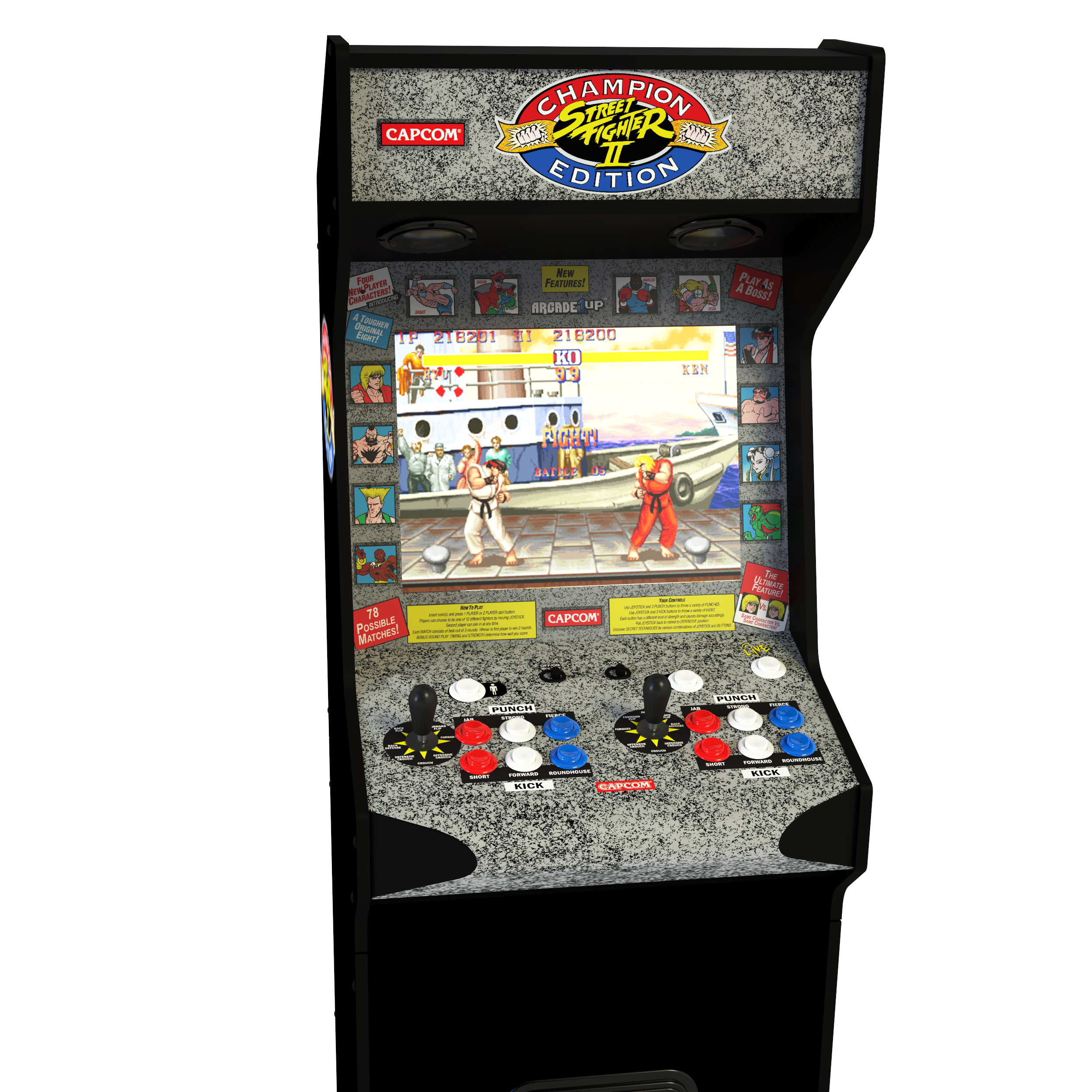 Arcade1Up Street Fighter II: CHAMPION EDITION - 14-in-1 Deluxe Arcade Machine with Light-Up Marquee