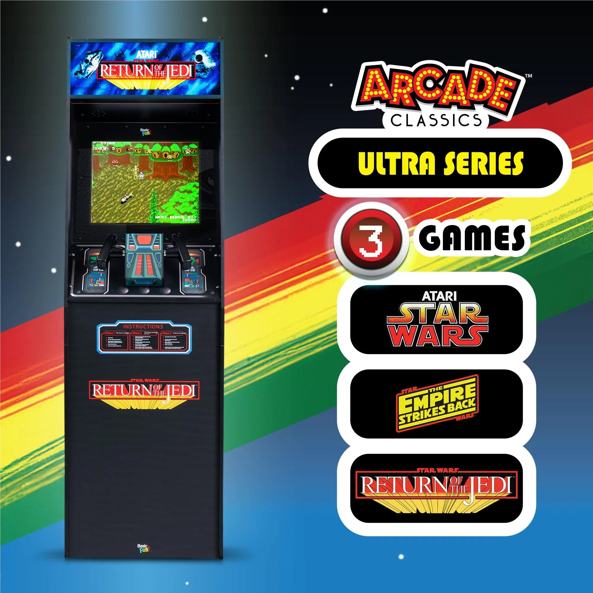 Basic Fun Arcade Classics Atari Star Wars Ultra Series Arcade Machine