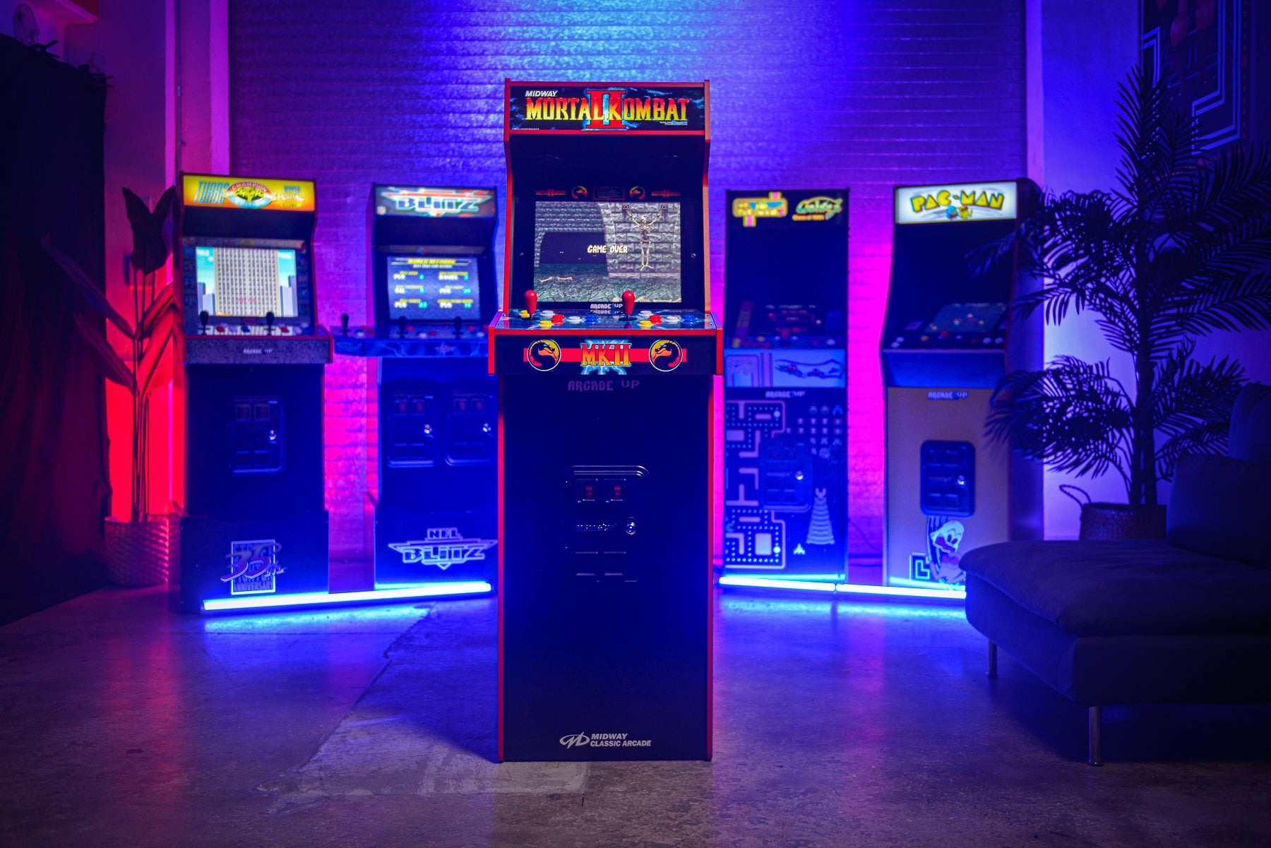 Arcade1Up Mortal Kombat II: 14-in-1 Deluxe Arcade Machine with Light-Up Marquee