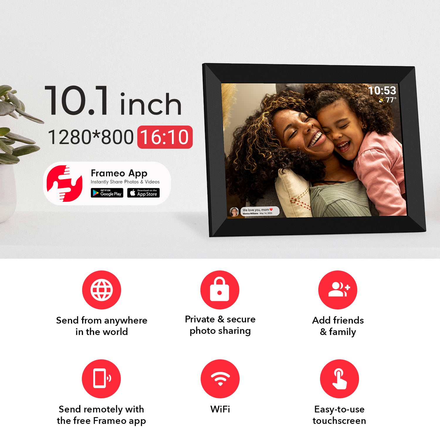 Momnt 10.1" Digital Photo Frame (Frameo OS)