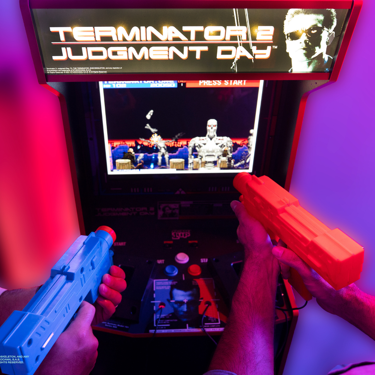 Arcade1Up Terminator 2 with 2 Guns & Haptic Feedback