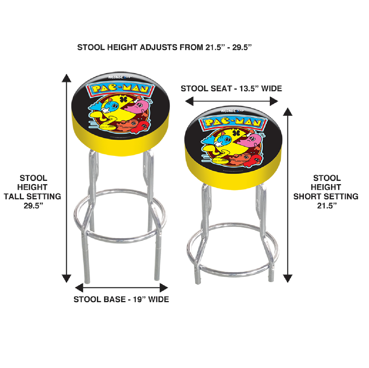 Pac-man Adjustable stool height