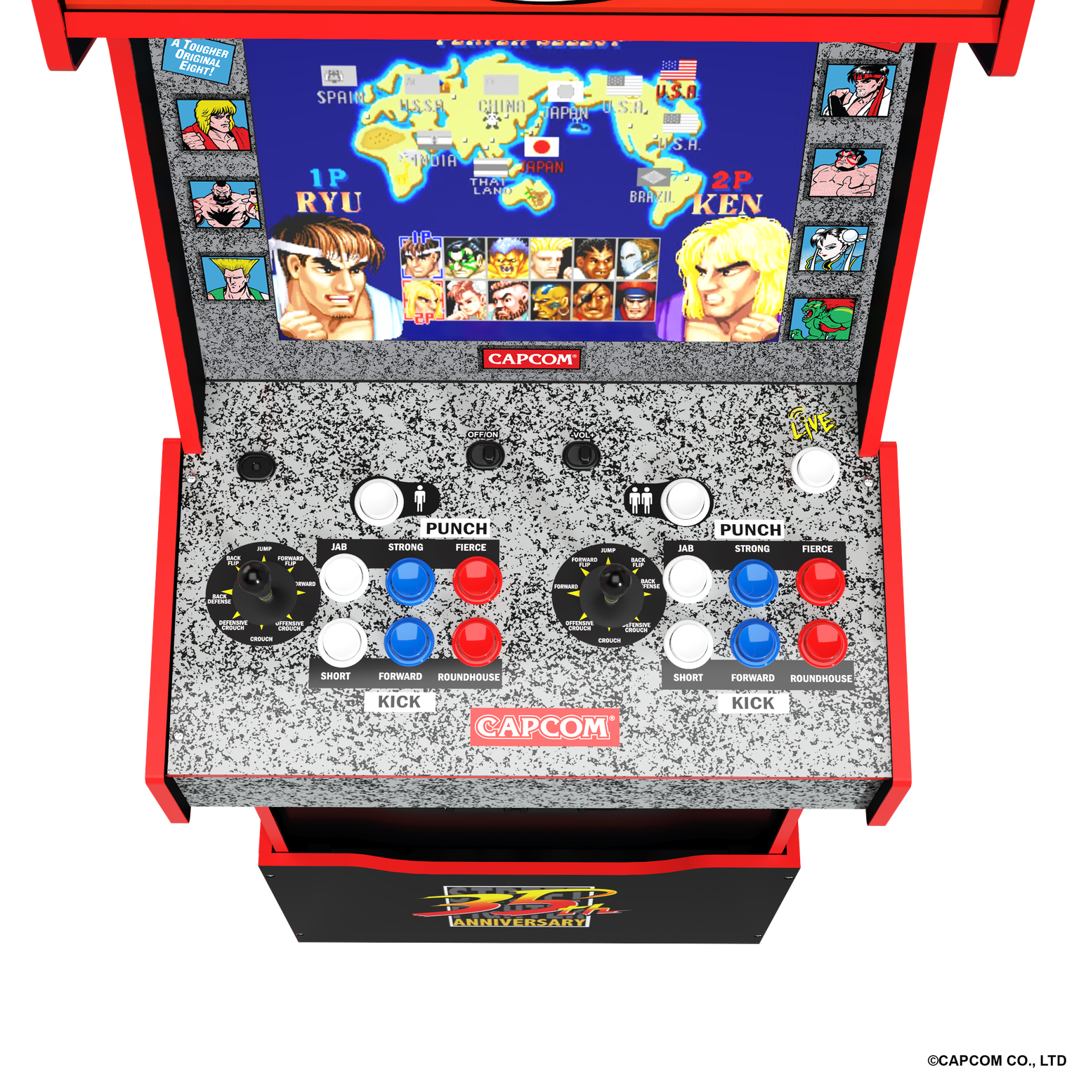 Arcade1Up Street Fighter II - Yoga Flame Edition - 14-in-1 with Light-Up Marquee
