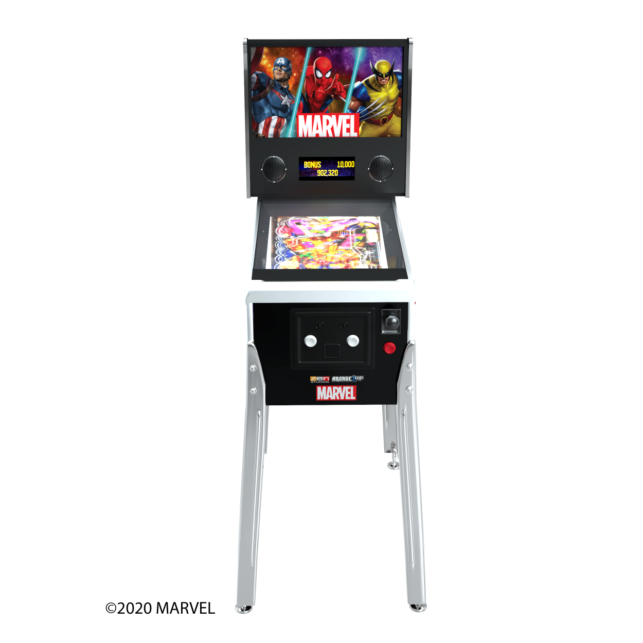 Arcade1Up Marvel Pinball Machine Front