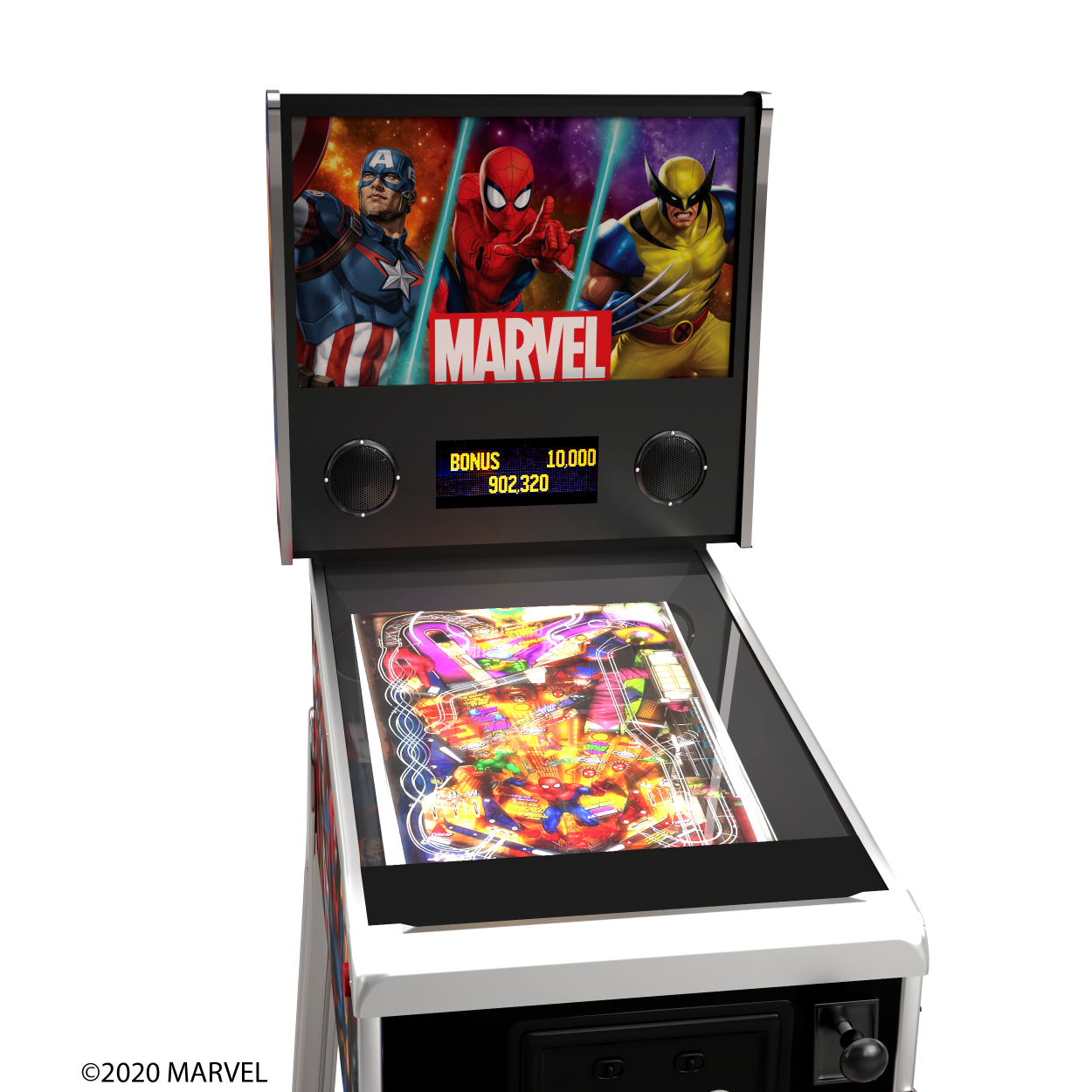 Arcade1Up Marvel Pinball Machine Top