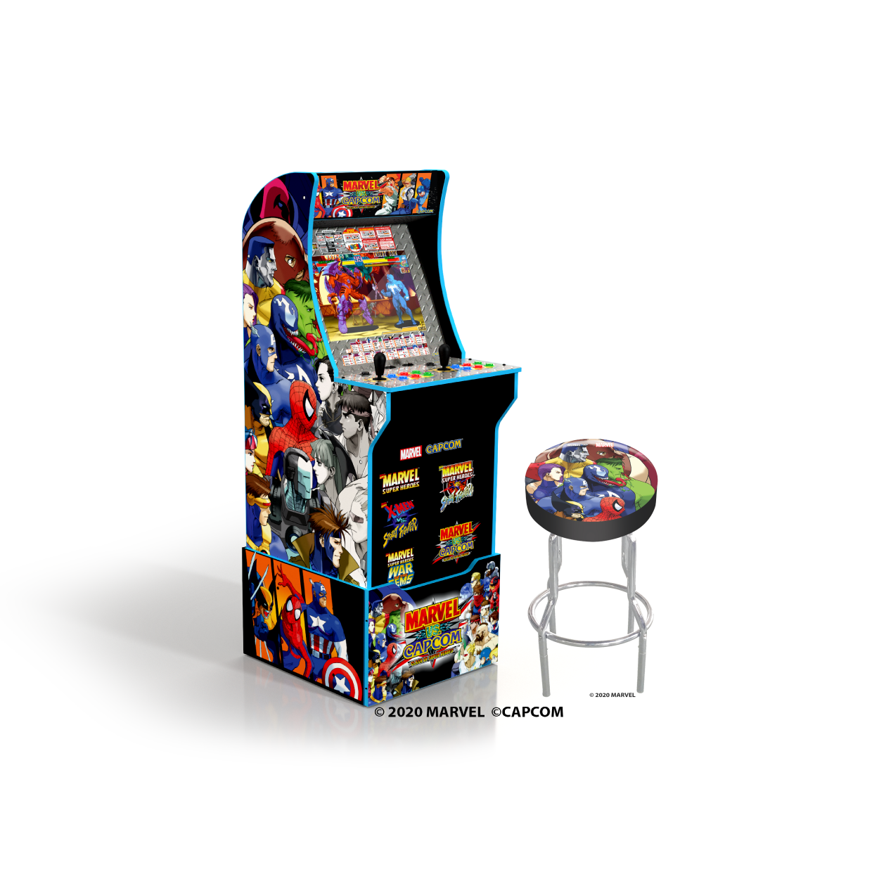 Marvel Vs Capcom Arcade Machine and Adjustable Stool