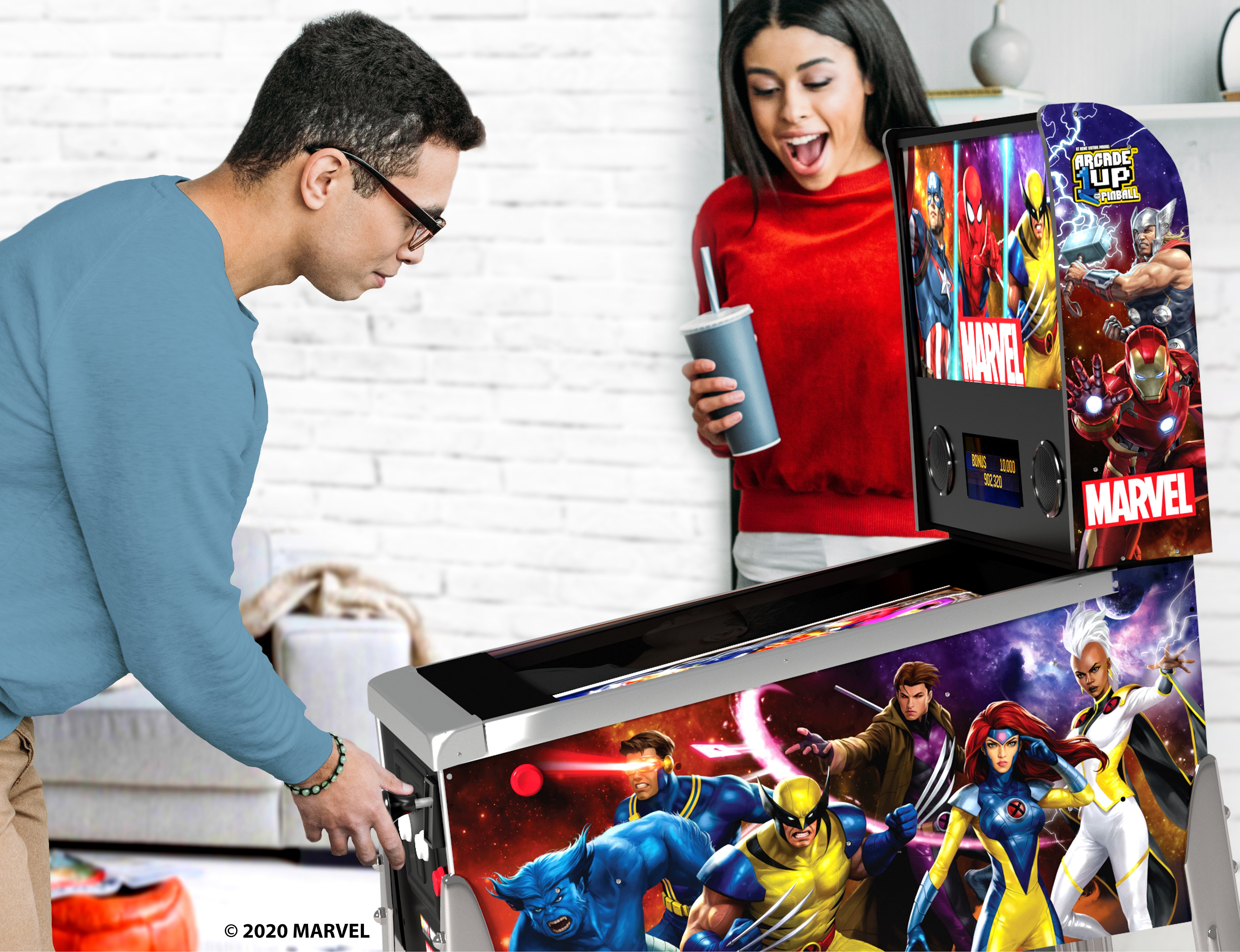 Arcade1Up Marvel Pinball Machine Lifestyle