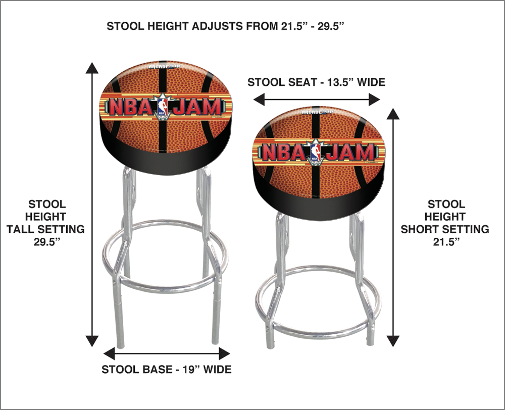 NBA Jam bar stool heights